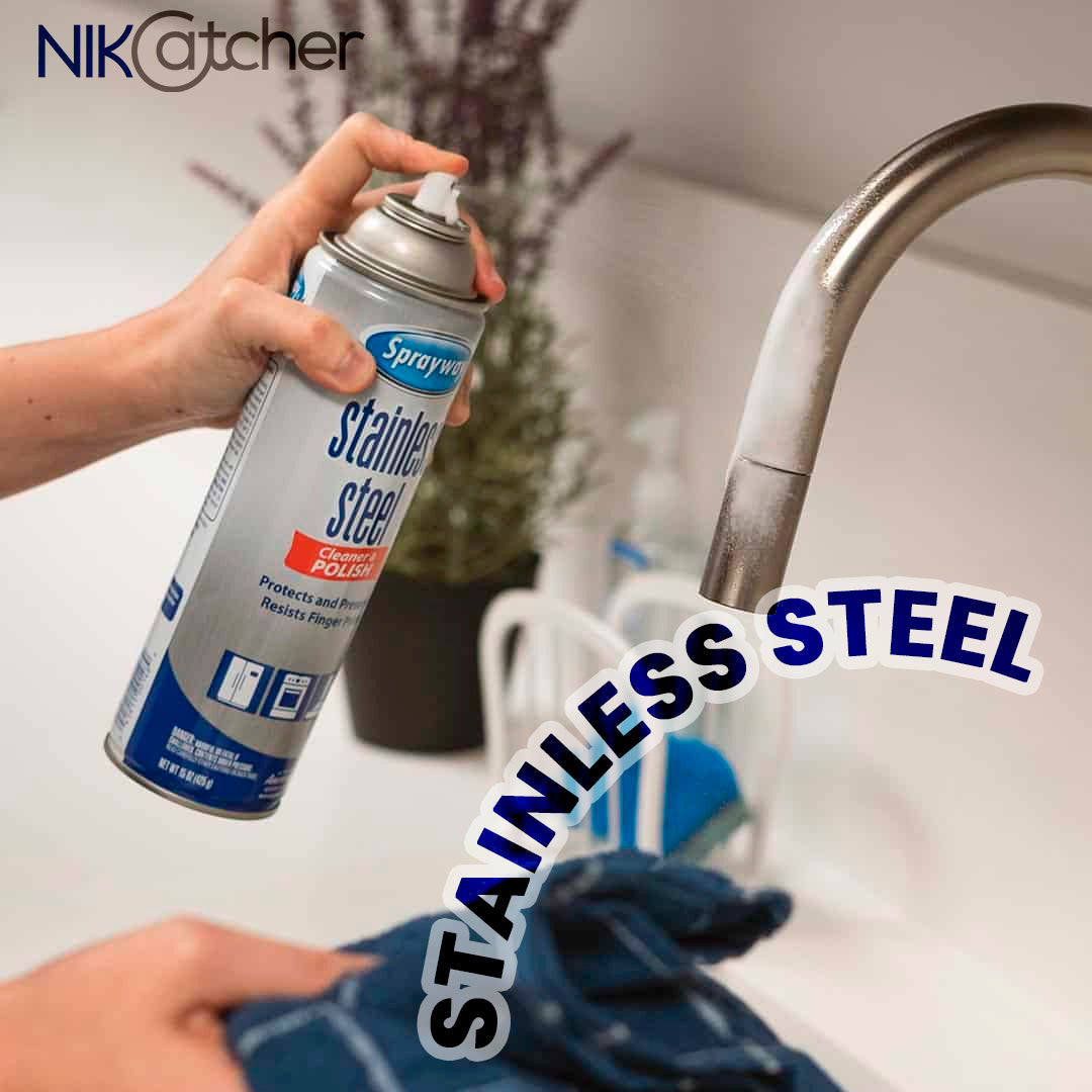 Sprayway Stainless Steel, Cleaner and Polisher, Pack of 2 Spray (15 oz. Can.) with 3-Pack 16x16 400 GSM Microfiber Cleaning Cloth Towel Rags