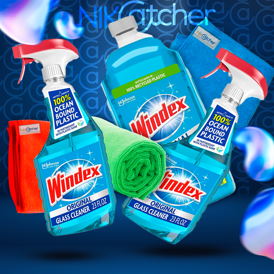 Windex Glass and Window Cleaner Spray Bottle 23 oz. (2pack) + 67.7 Oz Refill Bundle - 3-Pack Towels Microfiber Cleaning Cloth 16x16 400 GSM